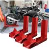 Eulenke Cavalletto per Moto per Ruota, Morsetto per ruota anteriore per moto da 3 pezzo, Portamoto per il trasporto della ruota anteriore del rimorchio, Supporto ruota con 9 fori di fissaggio, rosso