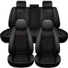 MyNvy Coprisedili Auto per 𝖯𝖾𝗎𝗀𝖾𝗈𝗍 2008 Allure,Coprisedile per Auto Coprisedile in Pelle Set Completo di Accessori Interni per Auto,Coprisedili Anteriori e Posteriori 5 Posti