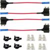 CGEAMDY 4 Pezzi Rubinetto Fusibile Circuito, Lama Rubinetto Fusibile Portafusibili, Medio Add-a-Circuit Fuse Tap, Auto Aggiungere Un Circuito Fusibile Rubinetto Adattatore, per Auto Barche Camion