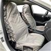 CSCOMFY Coprisedili tattici per auto, camion, SUV e furgoni, universali in tela con multitasche, organizer, protezione antipioggia, coprisedili impermeabili anteriori (Grigio freddo)
