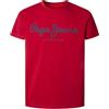 Pepe Jeans T-Shirt da Uomo Original Stretch N, Rosso (Rugby Rosso), XL, Rosso (Rugby Red), XL