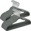 SONGMICS Grucce Appendiabiti in Velluto 50 Pezzi, Antiscivolo, Scanalature su Spalle, Barra per Pantaloni, Gancio Girevole a 360°, Salvaspazio, Spesso 0,6 cm, Largo 43 cm, Grigio CRF029G05