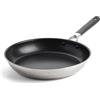 KitchenAid Classic Padella in Acciaio Inox Antiaderente in Ceramica senza PFAS da 28 cm, Clad, Induzione, Manico Stay-Cool, Sicura in Forno fino a 160°C, Argento