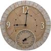 Taylor Orologio in pietra di terracotta con termometro, multicolore, in poliresina, 35,6 cm