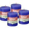 Bolsius - Candela rustica - blu - 8 cm - 4 pezzi - candele decorative - senza olio di palma - con cera vegetale naturale