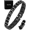 MagnetRX® Bracciale Magnetico Donna - Bracciale Magnetico Terapeutico da Donna ad Alta Potenza - Braccialetto in Titanio Regolabile con Regola Cinturino Incluso (Nero)