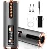 CFEN Ferro Arricciacapelli Automatico, Piastra per Capelli Senza Fili con Display LCD, 6 Temperature & 8-18s Timer, Rivestimento Cheratina Ioni Negativi, Design Anti-Scaldo Portatile, Ricaricabile USB-C