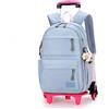 BOZONLI Zaini Trolley con 6 Ruote per Bambina, Zaino con Rotelle Elementari Staccabile per Scuola Viaggio, Blu