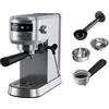 AEG EC6 - 1 - 6ST macchina per caffè espresso/design stretto/tecnologia Thermoblock / 15 bar / 3 inserti per 1 - 2 tazze & ESE Pads/pannello di controllo touch/ugello in schiuma di latte/serbatoio
