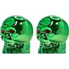 cyclingcolors 2x Cappucci delle valvole cappuccio tappi valvola forma di teschio in plastica Schrader per pneumatici bici moto auto auto quad monopattino, verde