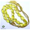 SBI Gems 500 Cts Naturale Limone Quarzo Sfaccettato Lungo Perline Pietra 40.6cm Singolo