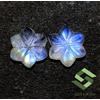 SBI Gems 9x9 MM Naturale Arcobaleno Pietre Lunari Mano Intagliato Stella Forma Paio Loose