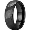 Mesnt Anello di Promessa per Lui, Anello Nuziale in tungsteno sfaccettato Spazzolato per Uomo 6MM, Nero, Taglia 18,5
