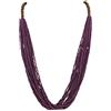 Bocar Collana Statement Lunga Multistrato Artigianale con Perline in Acrilico e Legno, Stile Bohemiano per Donna, Con Scatola Regalo (NK-10407=magenta purple)