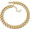 RUGGED STEEL - Collana da donna in acciaio inox massiccio largo 13 mm - Elegante collana da donna XXL Statement 35 40 45 + 5 cm - Argento oro rosa impermeabile e ipoallergenico - con scatola