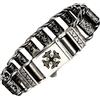 ForFox Bracciale hammer martello vichingo punk bracciale a maglie larghe in acciaio inossidabile al titanio con rune per uomo 22cm