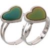 Holibanna 2 anelli in acciaio inox che cambiano colore, regolabili, anello aperto per dito, cambia colore, cuore, umore, emozione, sensazione di emozione