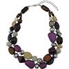 Bocar Collana a 2 Strati con Perline Grosse in Resina, Idea Regalo per Donna (NK-10384-purple)
