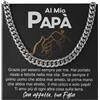 Bramart Collana Cubana Uomo Papà idea regalo compleanno - Idee Regali per lui Natale Festa del papà - Cofanetto con DEDICA incluso (Argento - Papà 6, Acciaio Inox Lucidato)