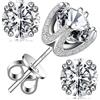 BSTGEKELY Orecchini a perno in moissanite da 2 carati, 6,5 mm, in moissanite, per donne e uomini, colore D VVS1, in argento Sterling S925, con moissanite, 2 Carat-(1ct*2)-6.5mm, Moissanite, argento