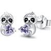 REDSUN Orecchini a perno in argento Sterling 925 a forma di bradipo, polpo, delfino, tartaruga, gatto, a forma di cuore, con cristalli, per ragazze, simpatici animali, gioielli regalo per donne