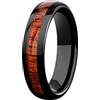 Mesnt Anelli Uomo Tungsten Anelli Intarsiato con Venatura del Legno FEDI Nuziali Comfort Fit Anello Uomo Fedina Personalizzabile 8MM Anello Fidanzamento Nero Marrone Misura 12-31