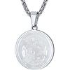 FaithHeart Medaglia Arcangelo Collana San Michele Ciondolo San Michele Guardiano Personalizzabile Acciaio Inossidabile/Oro/Nero con Catena 55+5 cm Gioielli Religiosi per Uomo Donna
