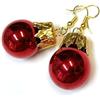 Miniblings - Orecchini a forma di palline per l'albero di Natale, rosso lucido