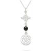Only faith Collana con nodo di strega con tetragramma in argento Sterling 925 italiano, catena lunga 45 cm, amuleto tripla protezione di San Benedetto, Pequeño, Argento, Non è una pietra preziosa