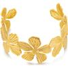 WOWORAMA Chunky Gold Cuff Bracciali per le donne Vintage Oro Fiore Farfalla Bracciale Trendy Boho Ampio Aperto Braccialetti Braccialetti Oro Opaco Statement Bracelet, Adjustable Size, Acciaio