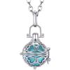 Morella Catenina Donna acciao Inox 70 cm con Ciondolo Sfera con Cuori per Sfera Azzurro Chiaro Ø 16 mm in Sacchetto di Velluto