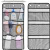 Generic Grande portaoggetti da doccia in rete con 7 tasche, da appendere con 3 ganci, ad asciugatura rapida, organizer da doccia per bagno, 76,2 x 35,6 cm (nero)