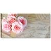 Quadri L&C ITALIA Rose Vintage 11 - Quadro Shabby Chic con Fiori Rosa 90 x 45 per Soggiorno Moderno Camera da Letto Cucina Stampa su Tela Canvas da Parete