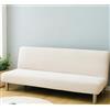 Generico Copridivano Letto Senza Braccioli - Fodera Elasticizzata Lavabile Antiscivolo per Divano Letto Pieghevole 2/3 Posti, Protezione Completa, 14 Colori Disponibili (Bianco Crema, 120-155cm)