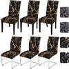 Alishomtll Set di 6 coprisedia elasticizzati per sedie basculanti, per sala da pranzo, lavabili e rimovibili, protezione per cucina, ristorante, banchetto, hotel (nero con oro, 6 pezzi)