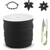 DAVIDJAMESCLARKE Filo Nylon per Braccialetti,100m Cordoncino per Braccialetti Coda di Topo Cordoncino Natalizio, Macrame Corda per Collane Perline Gioielli Fai da Te (Nero)