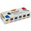KREUL 90600 - Javana Set di 6 barattoli da 20 ml di vernice per tessuti leggeri con 1 pennello Colori base brillanti Carattere cremoso Lavabile dopo il fissaggio