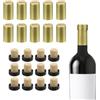 QUARKZMAN 100Pz Capsule Termoretraibili PVC 12Pz Tappi a T a Tenuta Ermetica Bottiglie Vino Sigillante Bottiglie Vino, Capsule Termoretraibili per Vetro, Cantine Casa, 32x45mm, Oro