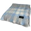 EFFETTO CASA Plaid da Letto in Lana Mohair Lana, Coperta Scozzese (Celeste, Matrimoniale)