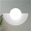 bamyum Lampada da Parete per Interni e per Esterni, Illuminazione Moderna per Ambienti Con Sfera di Vetro Bianca, Cucina, Bagno, Lampada da Parete Metallo, Lampada da Parete Bianco