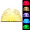 Mobxpar Lampada da Libro in Legno, Mini Libro Magnetico Pieghevole a 360° Luce USB Ricaricabile Led Lampada da Tavolo Scrivania per Arredamento (acero bianco, 12 x 9 x 2,5 cm)