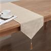 SEASHORE TREE Runner da Tavolo Beige 35 x 300 cm con nappe Effetto Lino Moderno Lavabile | Runner Tavolo Decorazione da Tavolo da Cucina per ristoranti, matrimoni, feste, occasioni speciali, Natale e Capodanno