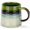 TELANKS Grande tazza da caffè, cappuccino, 500 ml, in porcellana, tazza da tè con manico, tazza da cappuccino in porcellana, tazza da caffè, latte, tè (verde)