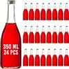 Amajoy Gradi, 24 bottiglie vuote di vetro da 350 ml, con tappo a vite, bottiglia di vino, frullati, aceto
