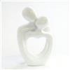 Zhixan Romantica statuetta decorativa in ceramica, bianca, astratta, scultura decorativa, mini per soggiorno, camera da letto, scaffale e ufficio