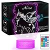 Maverton Luce Notturna Bambini con Targhetta Personalizzata - Lampada Led per Bambina - Targa Multicolore Regalo Compleanno Bimba - Regali Personalizzati Ragazza