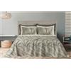 fashion home Pagano Copriletto Una Piazza e Mezza in Cotone Piquet Leggero, Copritutto Multiuso Floreale, Copridivano Estivo Primaverile Traspirante, Tortora