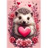 QENSPE Riccio Diamond Painting Cuore 5D Diamond Painting Kit Completo Diamond Art Artigianato Diamanti Rotondi Pittura Diamante 5D Fai da te Decorazione da Casa e Pareti 40x30cm