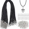 FYSL Cordino collana 120 pezzi cordino in pelle per collana con cordino per ciondolo collana di cera cavo collana di cera cavo collana cera con gancio ciondolo per gioielli creazione