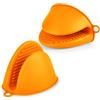 AUAUY Presine Silicone da Cucina, 2 Pezzi Mini Guanto da Forno Antiscivolo, Silicone Guanti per Forno, Presine per Le Pentole, Resistente al Calore, per Cottura e Grigliate （Arancia）